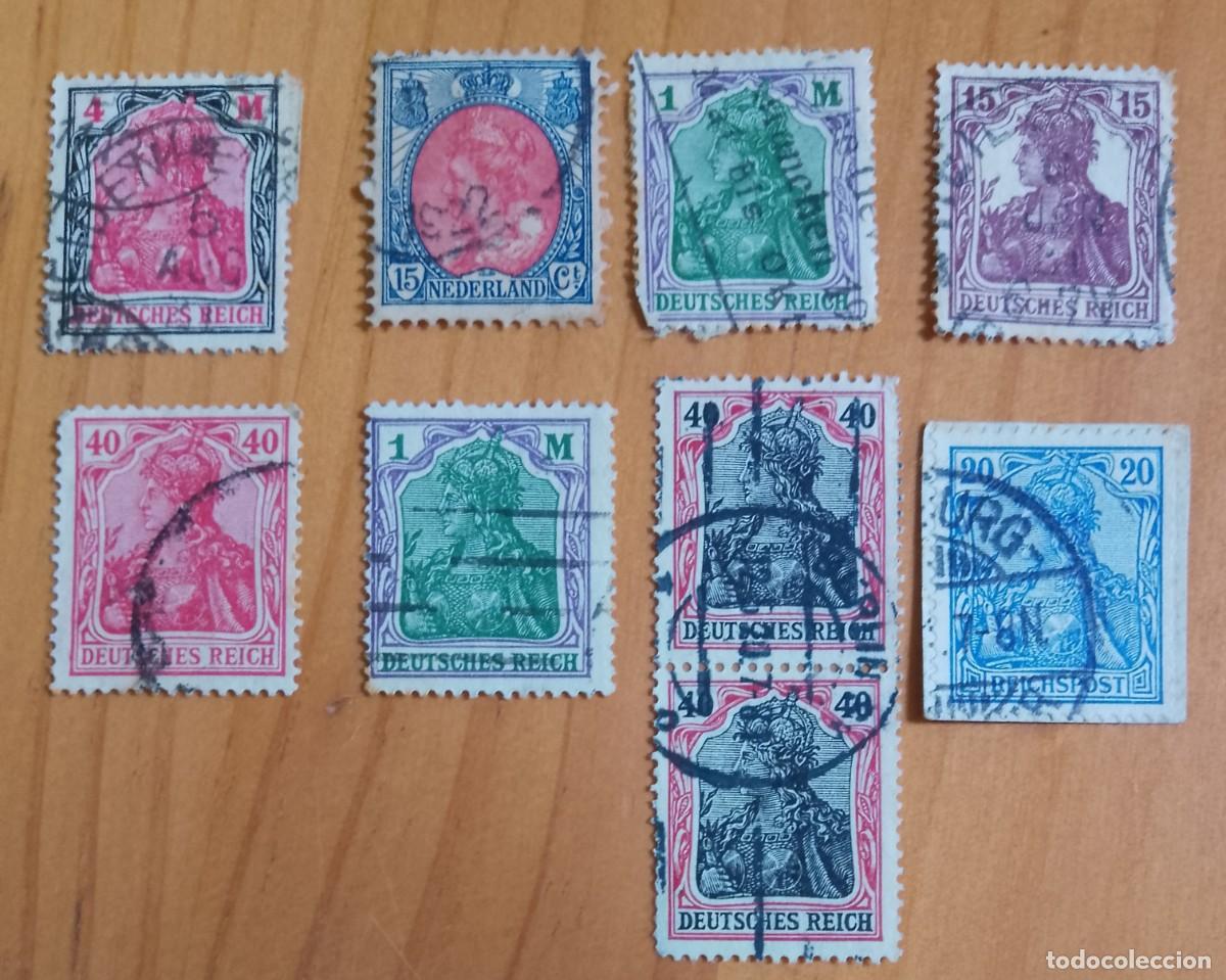 Sellos: ALEMANIA - LOTE CON 9 SELLOS DEL IMPERIO ALEM&Aacute;N, GERMANIA - DEUTCHES REICH