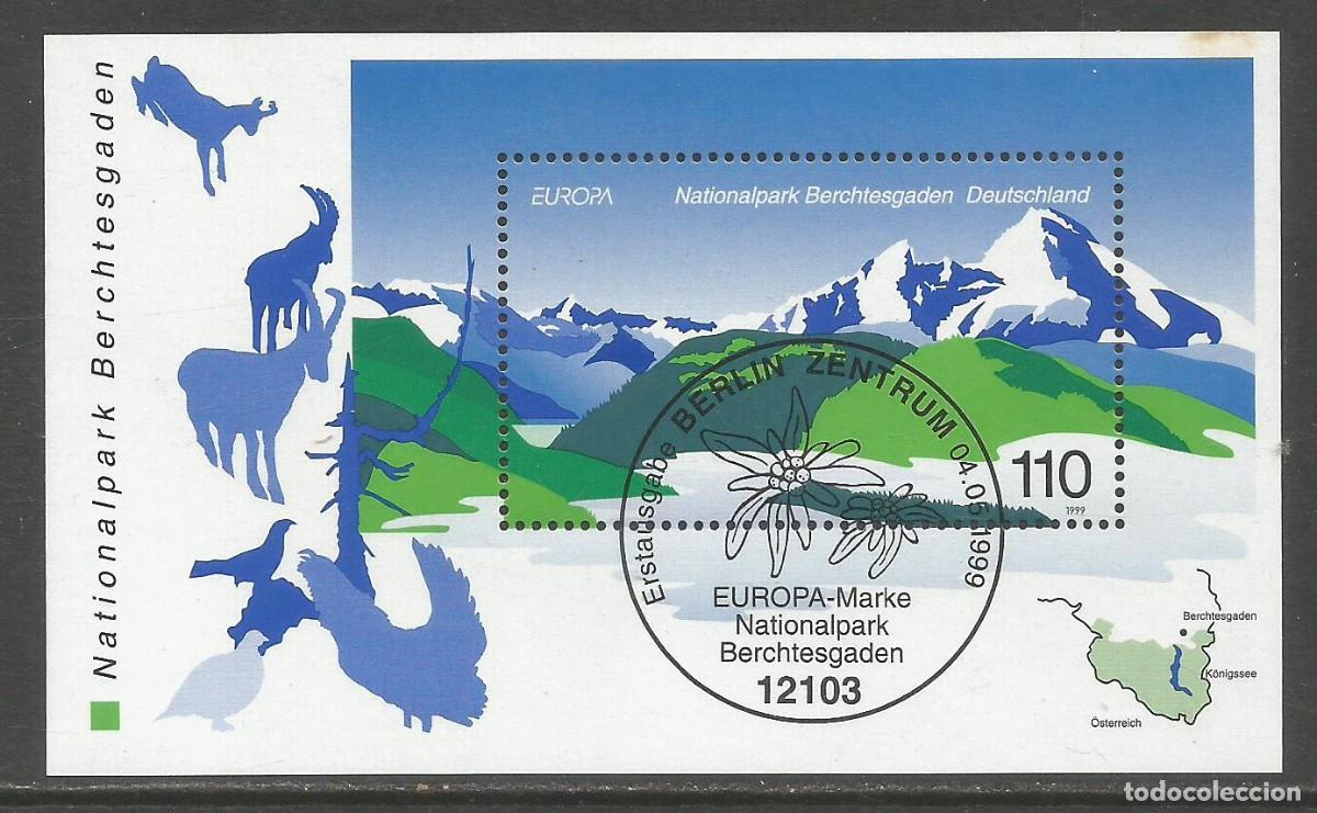 Sellos: ALEMANIA - 1999 - BLOQUE DE BERCHTESGADEN SELLADO EL PRIMER D&Iacute;A DE SU PUBLICACI&Oacute;N - CON ADHESIVO