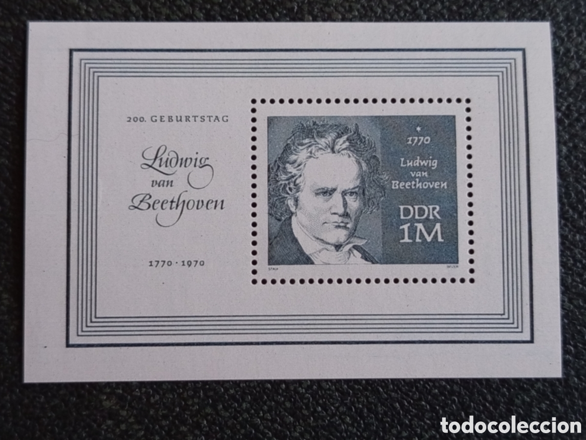 Sellos: Hoja Bloque Alemania Oriental DDR 1970 Ludwig van Beethoven Michel Block 33