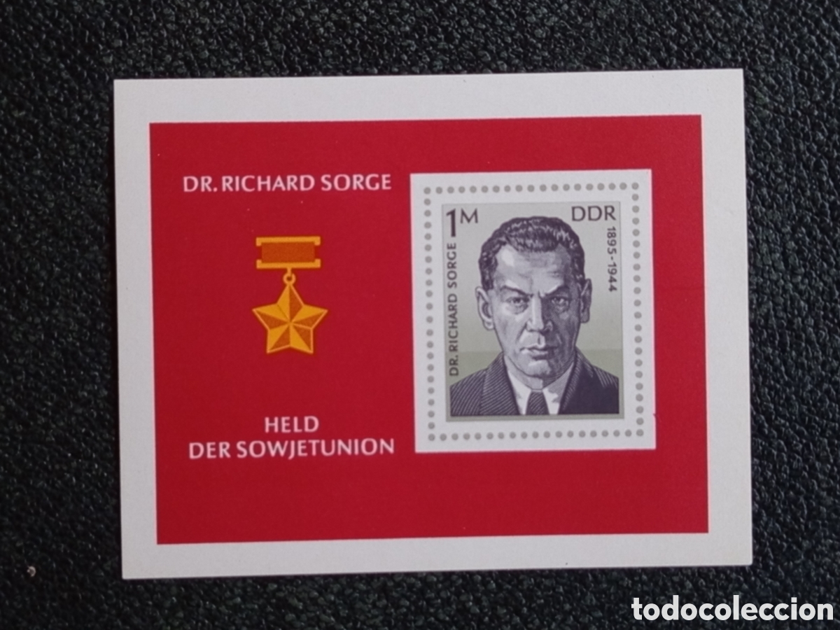 Sellos: Hoja Bloque Alemania Oriental DDR 1976 Richard Sorge Michel Block 44