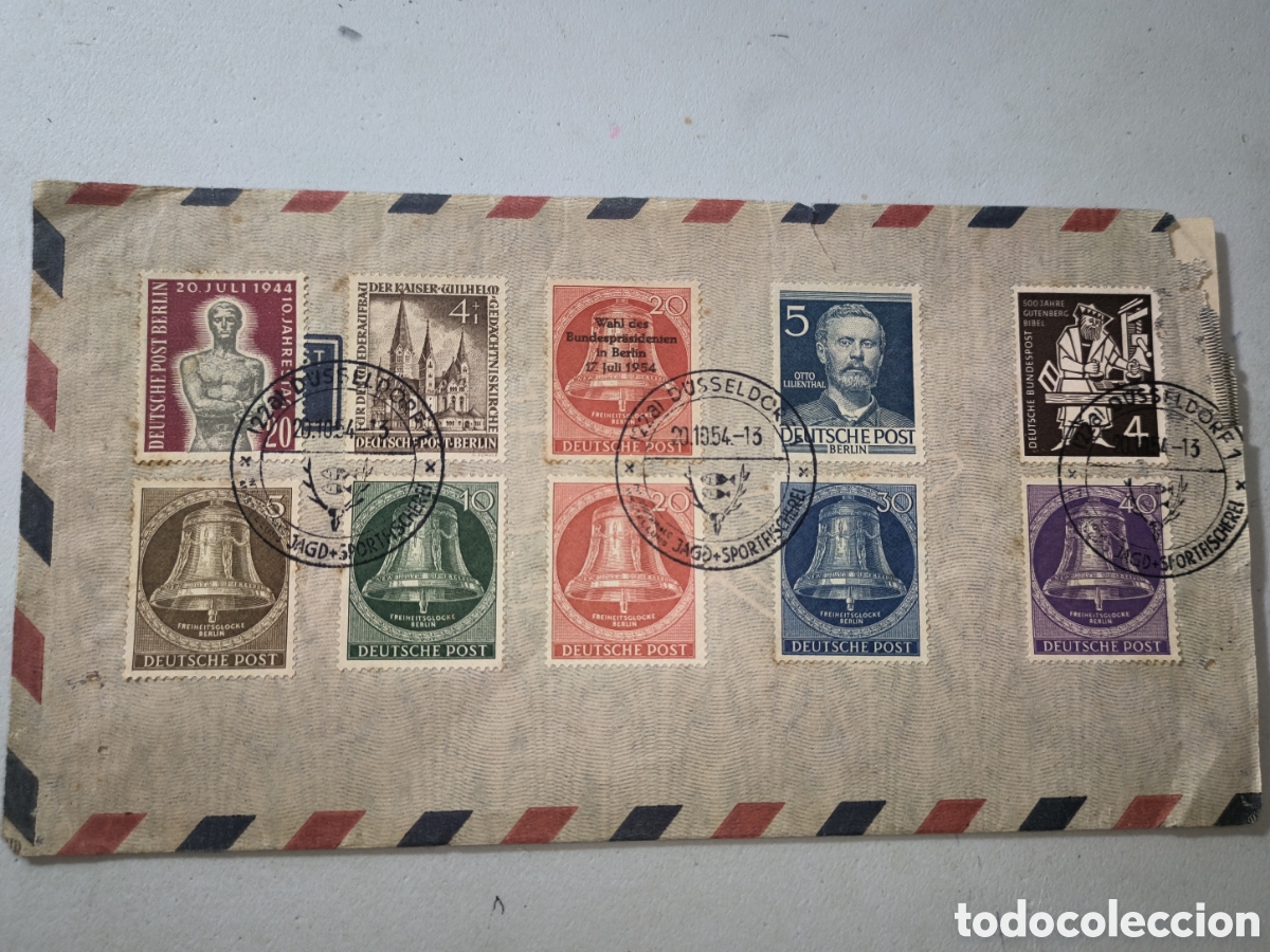 Sellos: Alemania, espectacular sobre con la serie de las campanas ,Alemania federal,a&ntilde;o 1950