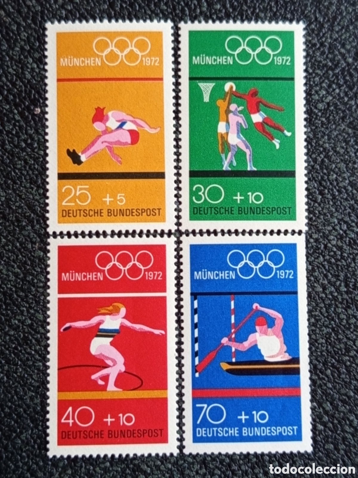 Sellos: Serie Alemania 1972 JJOO Verano M&uacute;nich 1972 Michel 734-737 Bloque Nuevos