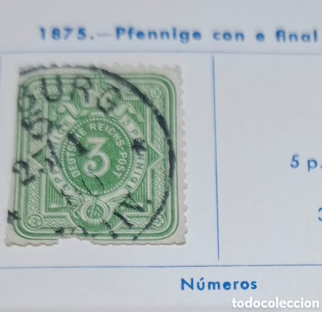 Sellos: Sello de Alemania de 1875 de 3 Pfennige con e final usado con matasellos