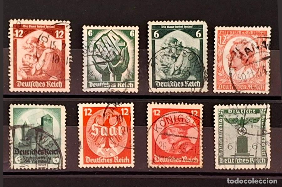 Sellos: 8 sellos de Alemania - Deutsches Reich - 1935 Saar Restoration