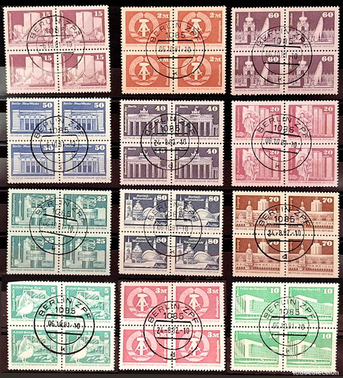 Sellos: 12 bloques de 4 sellossellos de Alemania, con goma, ver matasellos