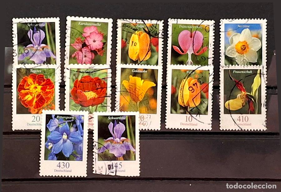 Sellos: 12 sellos de Alemania - Serie floral