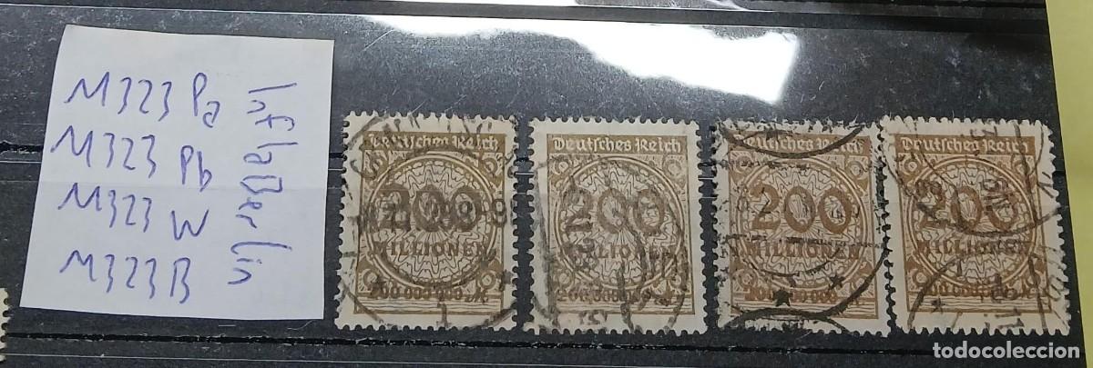 Sellos: Alemania 1923 M323 LOS 4 TIPOS DIFERNTES. FIRMADO