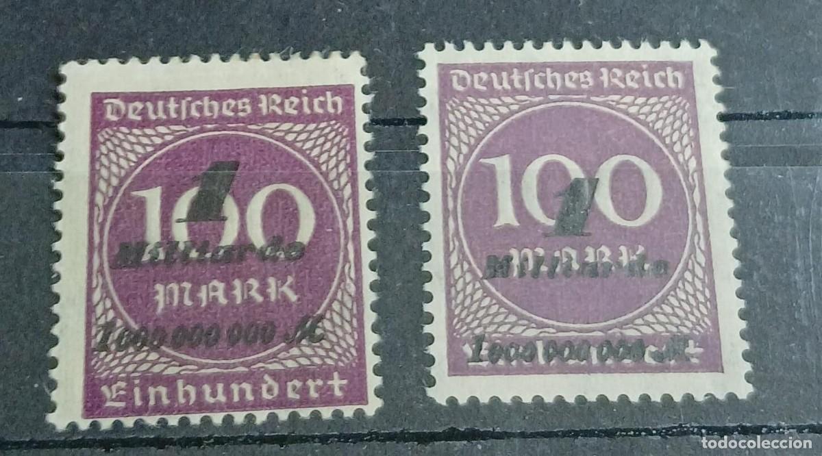 Sellos: Alemania 1923 M331 a y b Hitlerprovisorium / Hitlerputschmarke