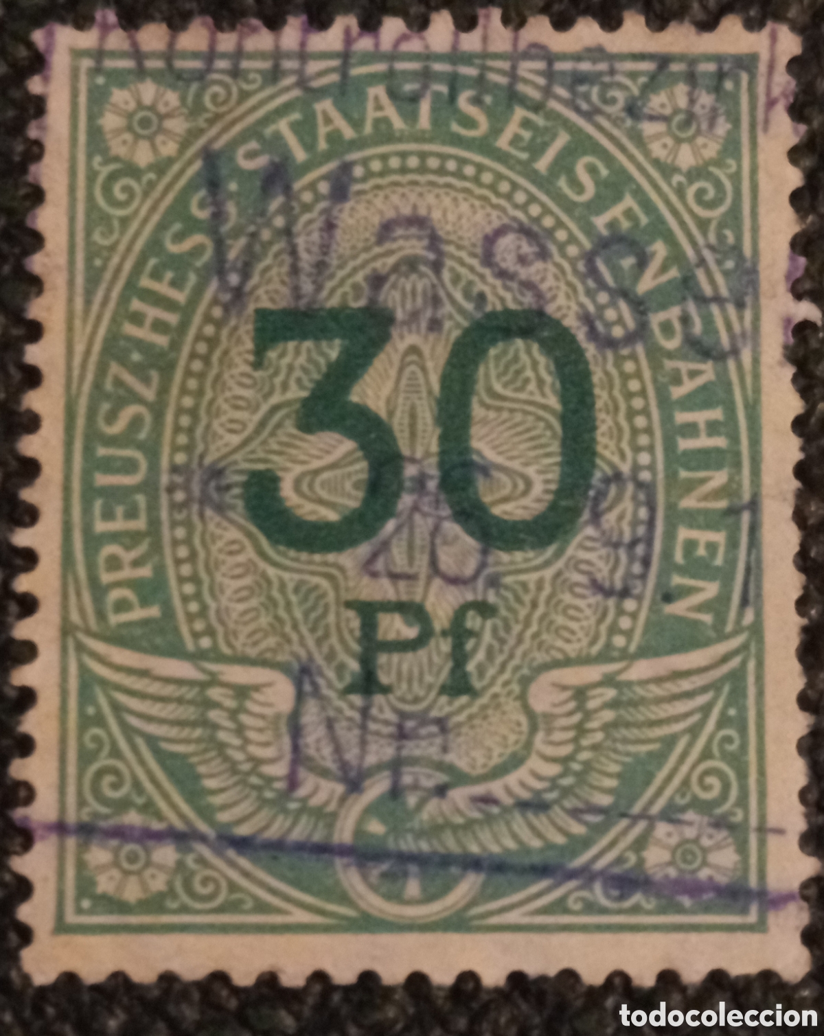 Sellos: Sello Alemania Fiscal 1906 Ferrocarril Prusia-Hesse 30 Pf Usado - Erler No 14
