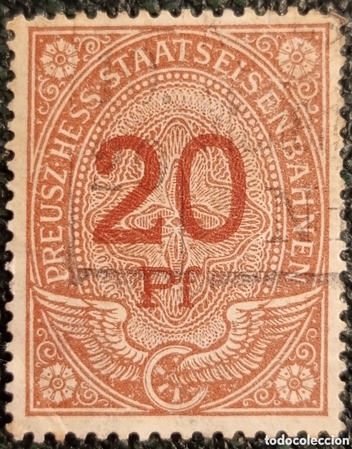 Sellos: Sello Alemania Fiscal 1906 Ferrocarril Prusia-Hesse 20 Pf Usado - Erler No 12