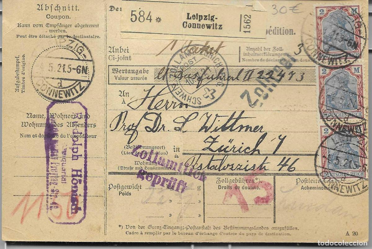 Sellos: Interesante documento de correos entre Leipzig y Connewitz