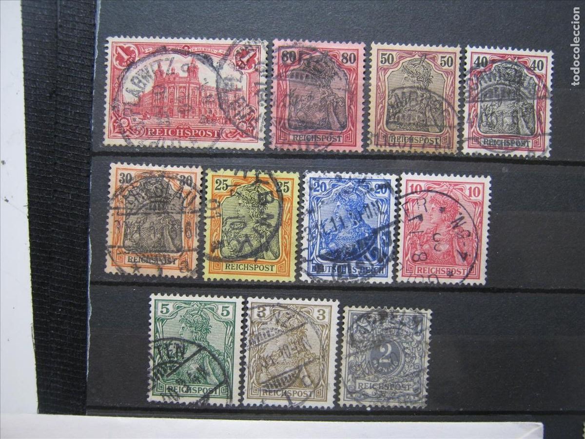 Francobolli: ALEMANIA IMPERIO REICH 1900 YVERT 51/61 USADOS PERFECTOS.