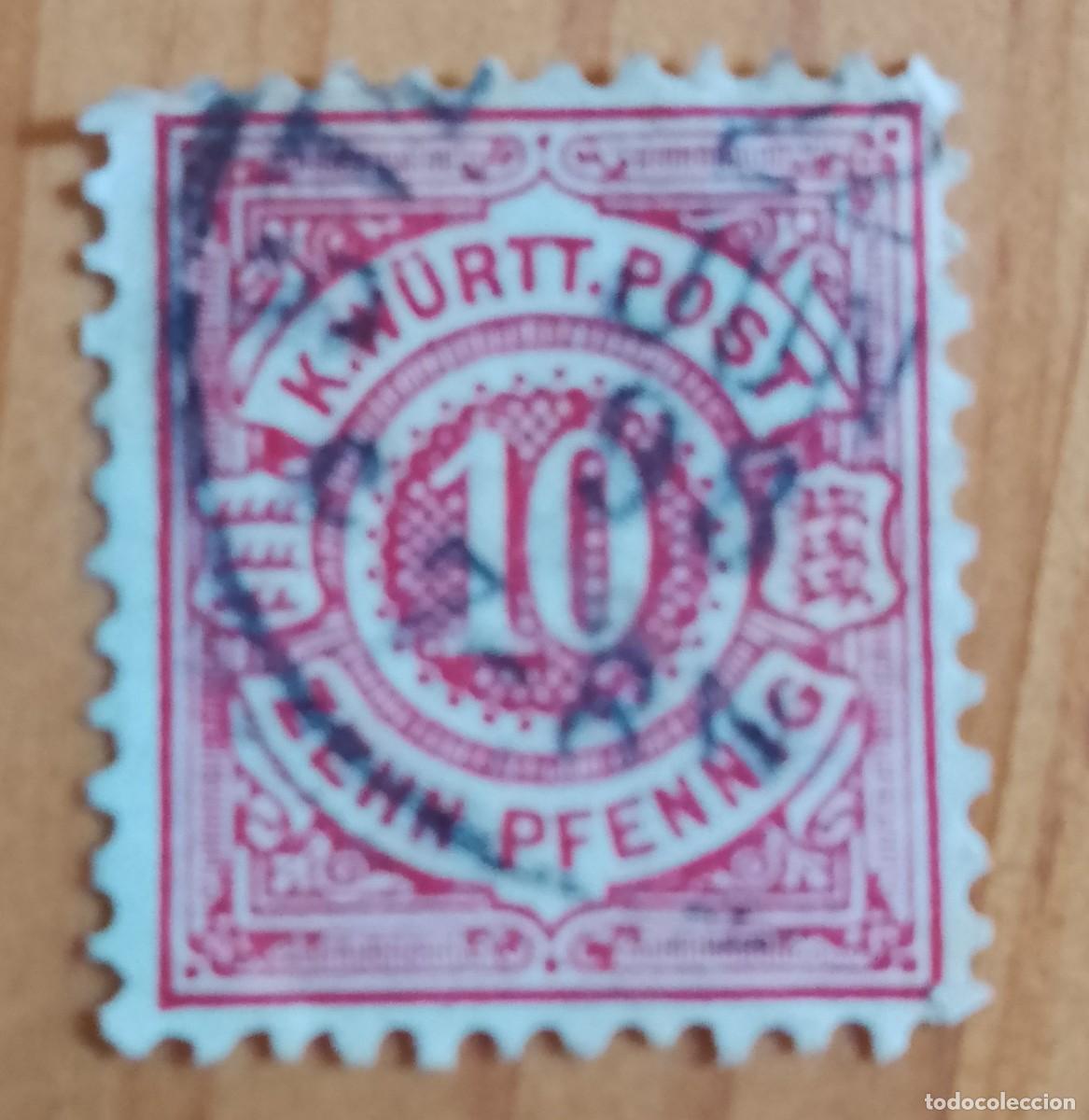 Sellos: ALEMANIA - V/F 10 ZEHN PFENNIG - SERVICIO POSTAL - VER DESCRIPCI&Oacute;N