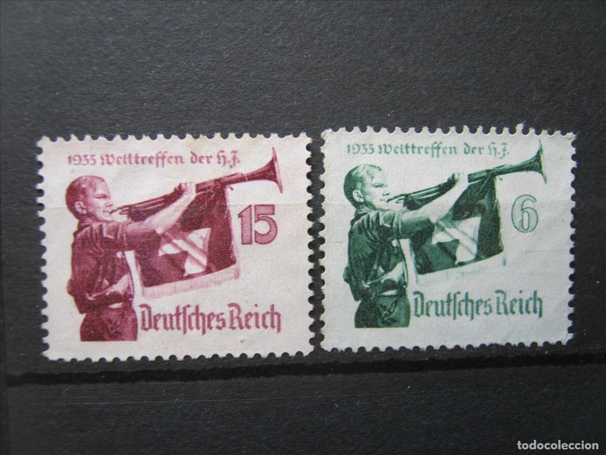 Sellos: ALEMANIA IMPERIO REICH 1935 SERIE YVERT 543/544 NUEVOS SIN GOMA BIEN.