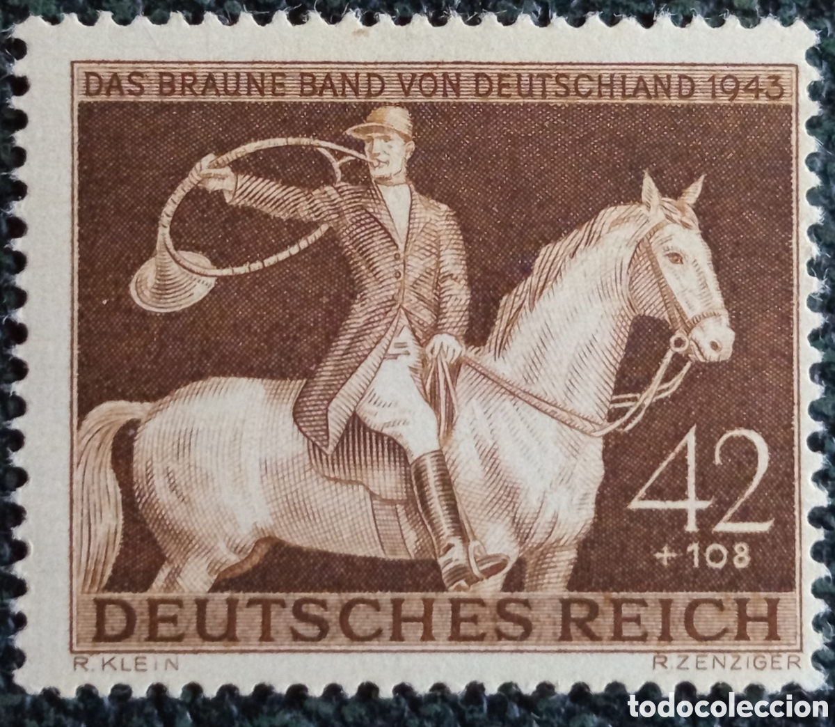 Sellos: Sello Alemania Cinta Cobre Braune Band 42+108 Pf Pardo 1943 MNH**