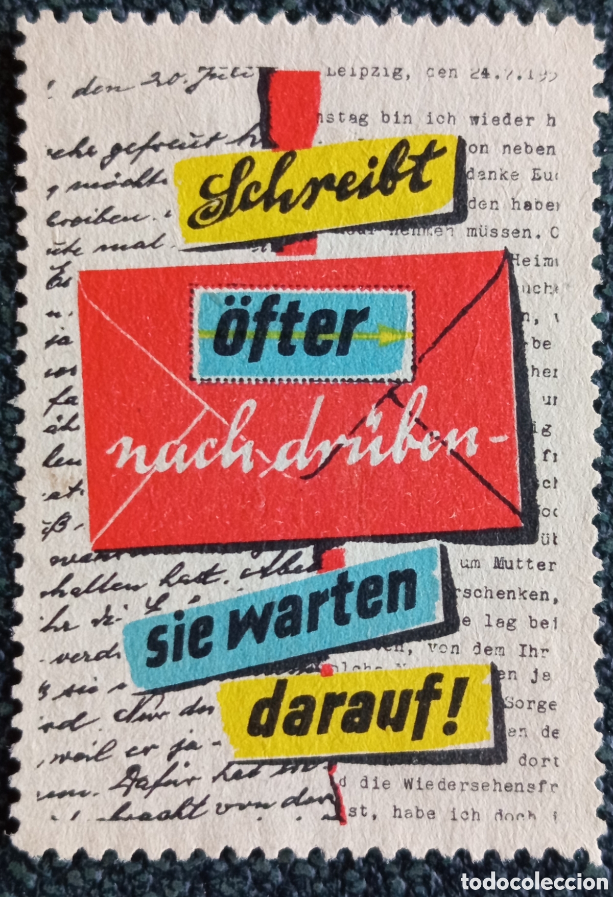 Sellos: Vi&ntilde;eta Alemania 1950-60 Campa&ntilde;a Schreibt &ouml;fter nach dr&uuml;ben Propaganda Cinderellas MH