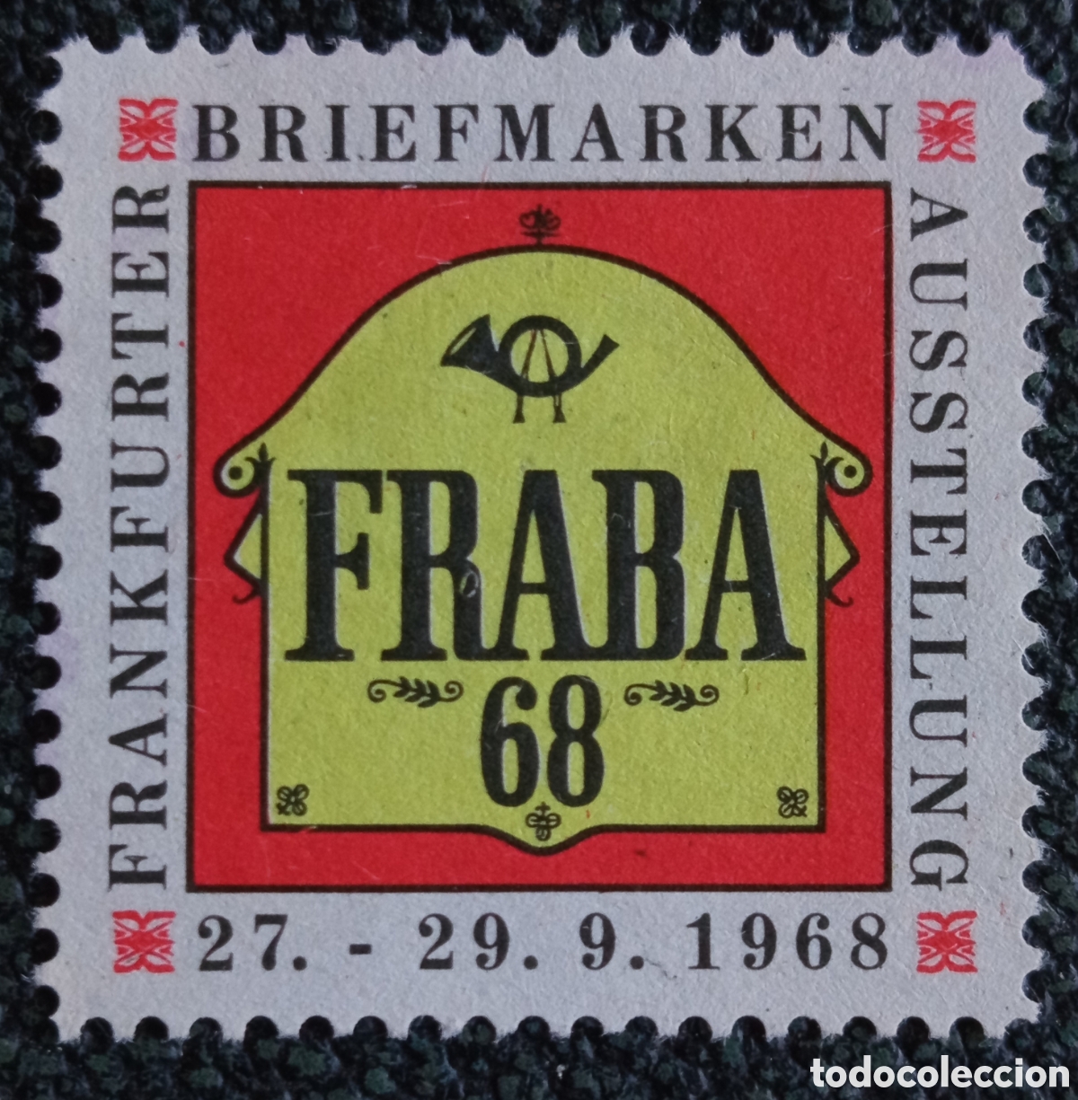 Sellos: Vi&ntilde;eta Alemania 1968 Exposici&oacute;n Filatelica FRABA 68 Frankfurt Briefmarken