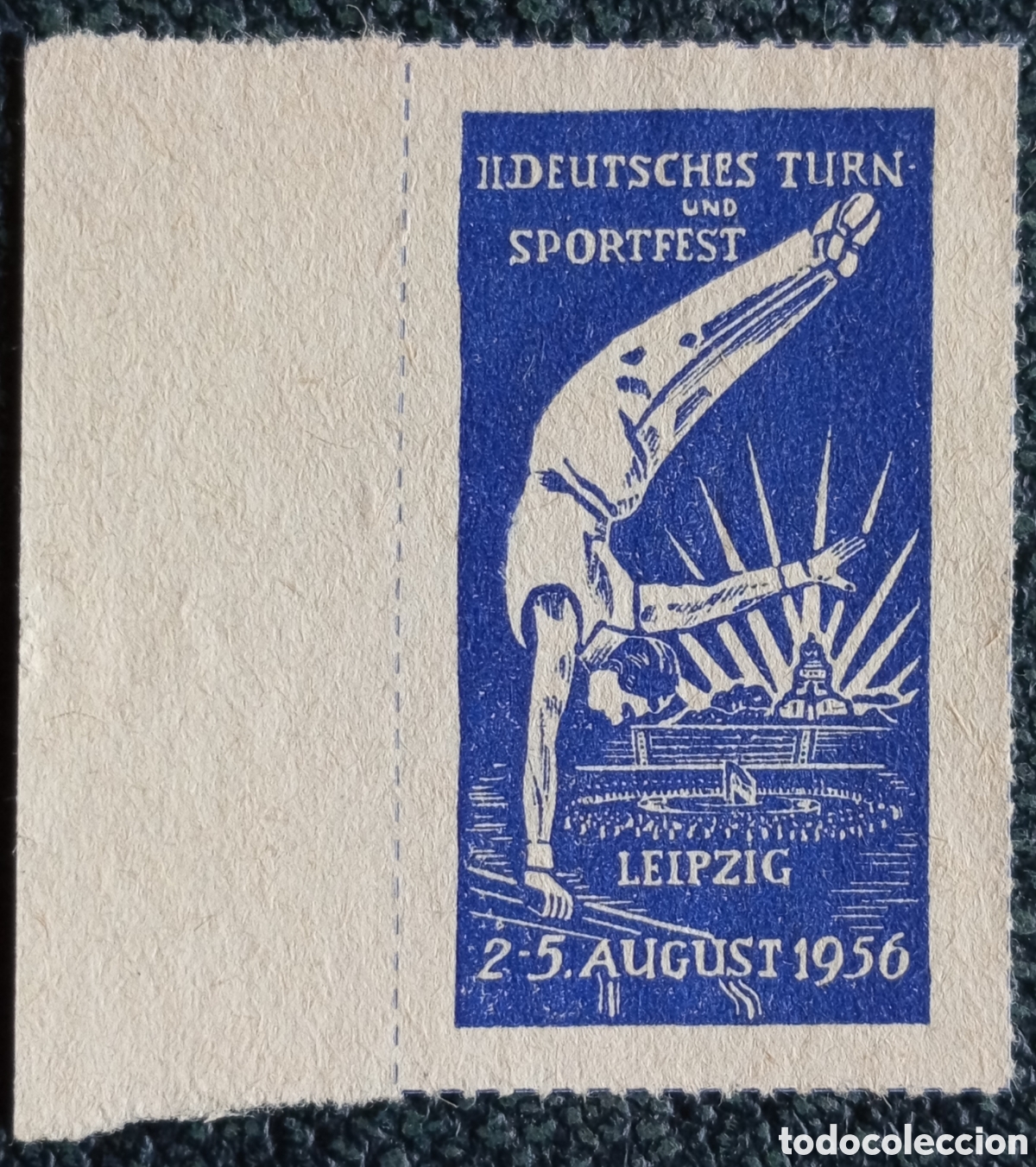 Sellos: Vi&ntilde;eta Alemania Oriental DDR 1956 II. Deutsches Turn- und Sportfest Leipzig MH