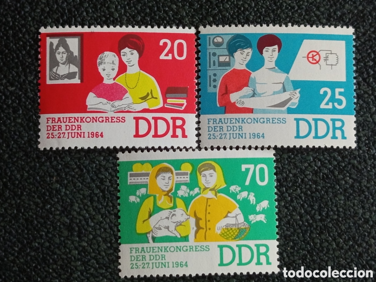 Sellos: Serie Completa 3 Sellos Alemania DDR 1964 Frauenkongress Michel 1030-1032 MNH
