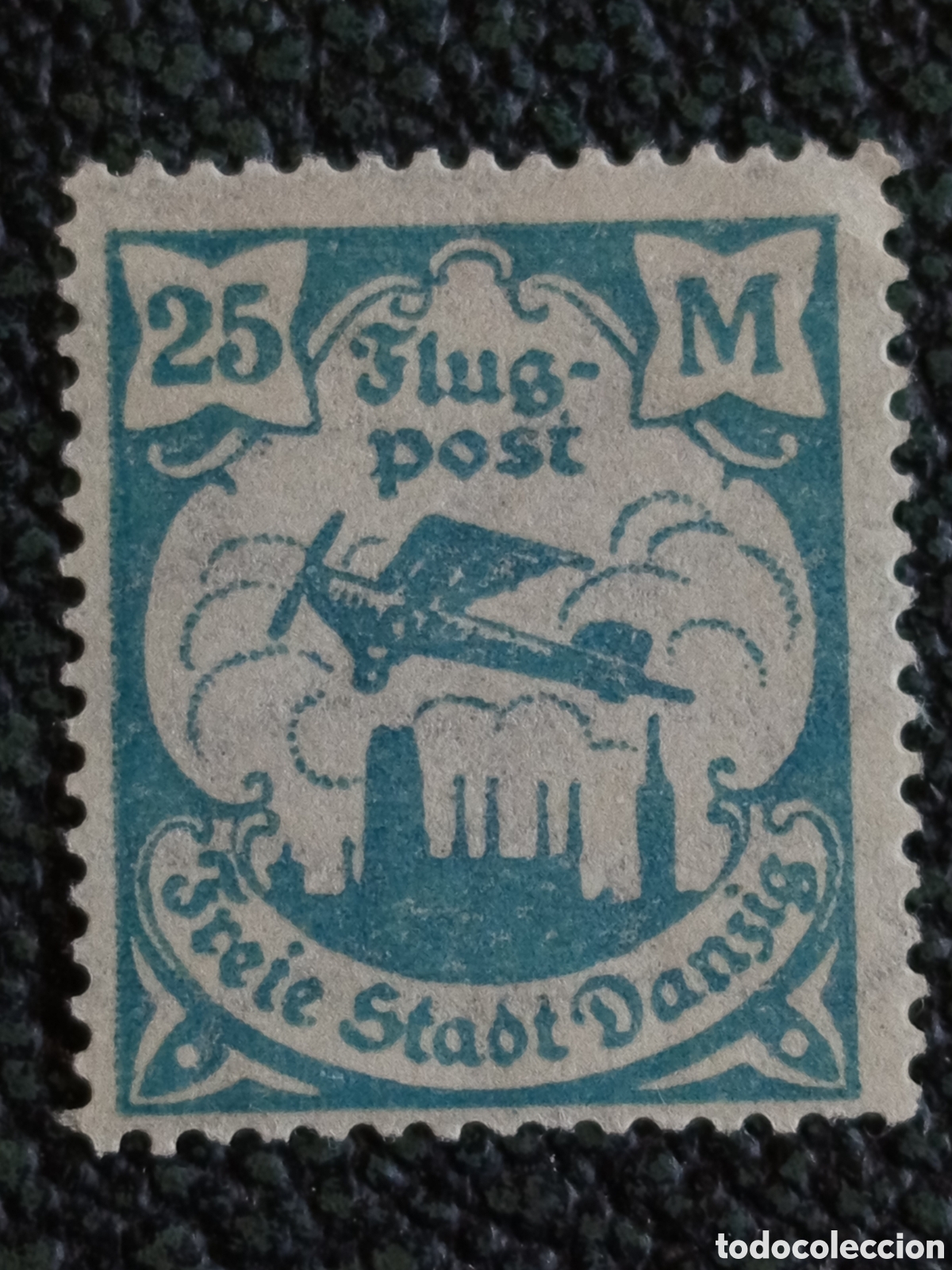 Sellos: Sello Ciudad Libre Danzig 1923 Correo A&eacute;reo Avi&oacute;n 25M Flugpost Michel 133 MH