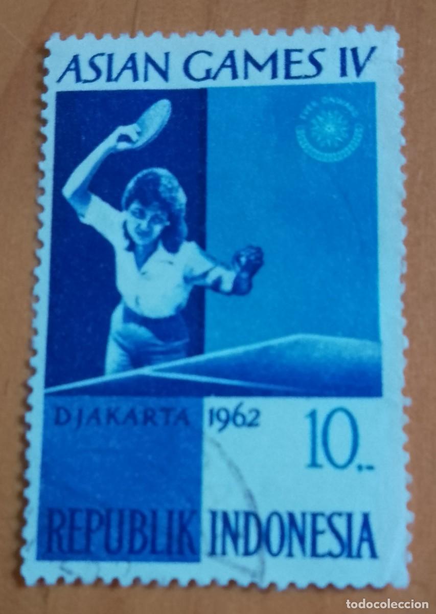 Sellos: INDONESIA - V/F 10 - ASIAN GAMES IV - DJAKARTA 1962 - TENIS DE MESA, PIING PONG - VER DESCRIPCI&Oacute;N