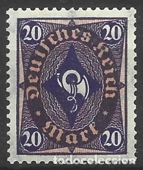 Sellos: ALEMANIA REICH - REP&Uacute;BLICA DE WEIMAR - 1922 - INFLACI&Oacute;N - 20 MARCOS - MNH