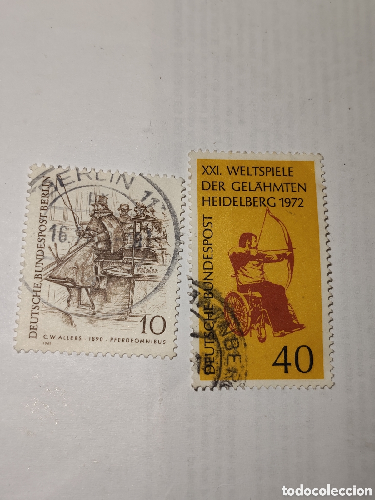 Sellos: 2 sellos de Alemania Federal tem&aacute;ticas diferentes