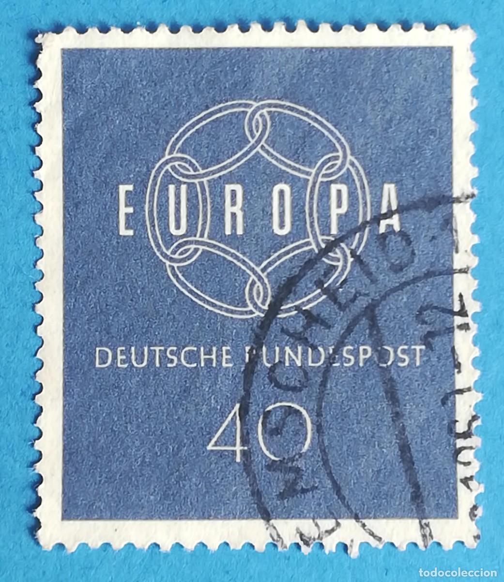 Sellos: Deutsche Bundespost 40 (azul oscuro) Alemania Federal. Michel DE 321. Scott DE 806. Tellier DE 194