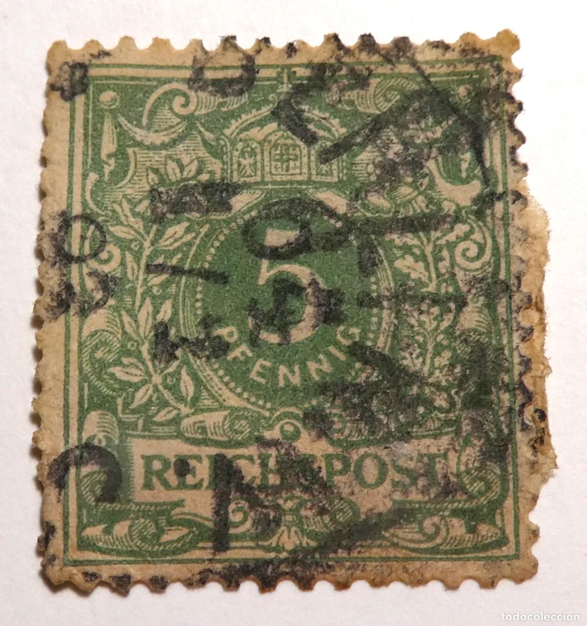 Sellos: Sello postal de Alemania / Deutsches Reich 5 pfenning 1889 - Reichspost