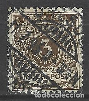 Sellos: ALEMANIA - IMPERIO - 1889 - 3 PFENNIG - MI: 45aa (valor de catal. 45,- &euro;) - SELLADO