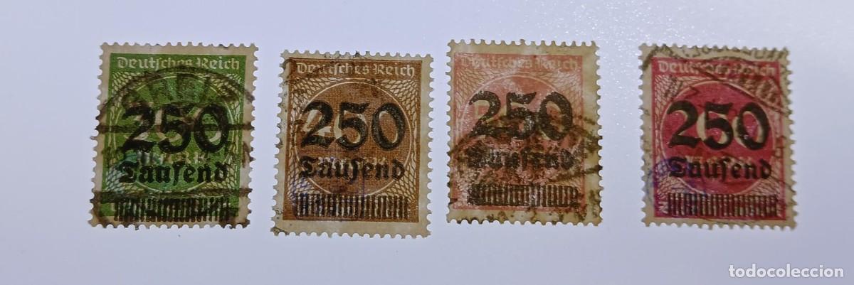Sellos: Los 4 (250 Tausend) Alemania 1923 M292-296 FIRMADO INFLABERLIN