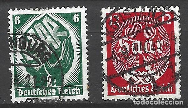 Sellos: ALEMANIA - SARR&Eacute; - 1934 - SERIE COMPLETA DE SELLOS DEL REFER&Eacute;NDUM - MI: 544 + 545 - SELLADOS