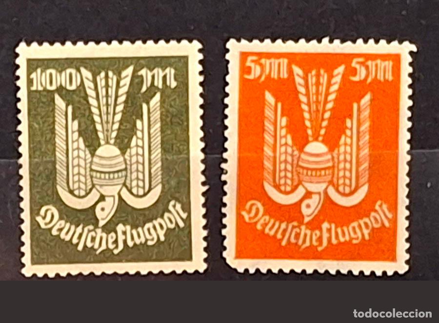 Francobolli: 1923, 2 sellos de Alemania - nuevos NMH ** filigrana - Ver reverso