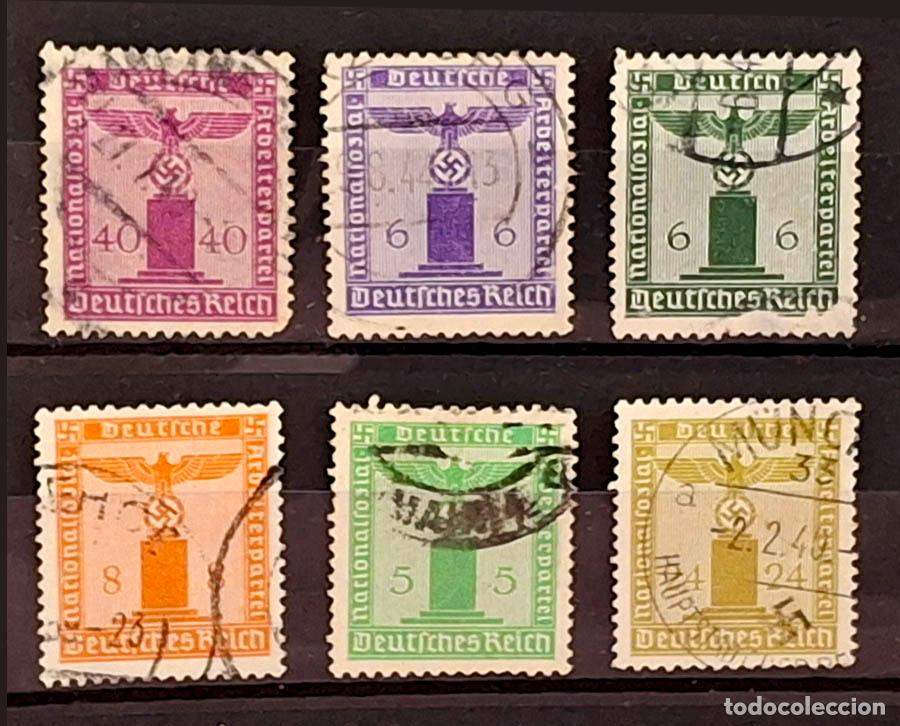 Francobolli: 1938 - 6 sellos de Alemania - Deutsches Reich - Cruz Gamada - Parteiadler