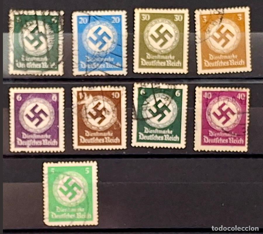 Francobolli: 1934 - Dienstmarke - 9 sellos de Alemania - Cruz Gamada