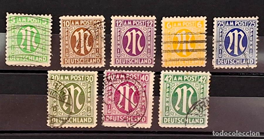 Francobolli: 1945, 8 sellos de Alemania - Allied Military Post