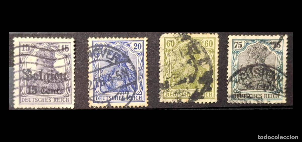 Briefmarken: 1916, Ocupaci&oacute;n Alemana de B&eacute;lgica y Germania 4 sellos