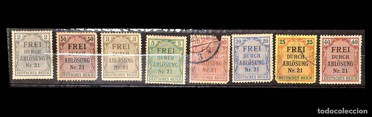 Briefmarken: 8 sellos Imperio Alem&aacute;n (Deutsches Reich) emitidos en 1903 para el Reino de Prusia