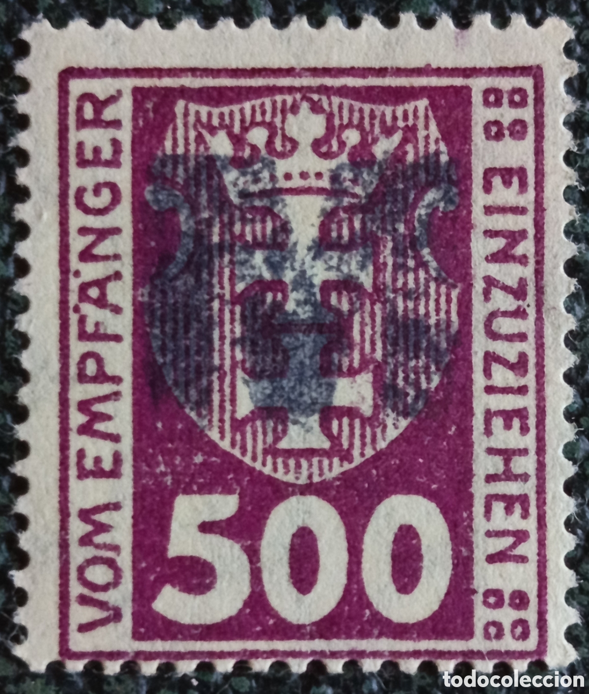 Sellos: Sello Tasa Danzig 1923 500 Pf - Cat&aacute;logo Michel Nr. P15