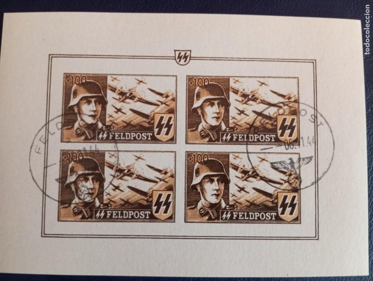 Sellos: ALEMANIA, 1944, LEGI&Oacute;N FLAMENCA DE LAS SS. MATASELLOS FELDPOST 06/11/44 . REPLICA