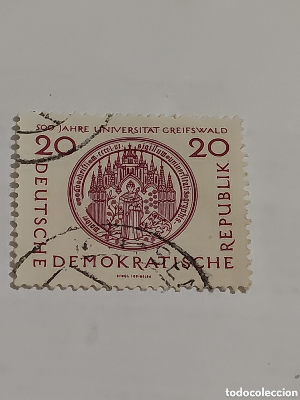 Timbres: Sello de la DDR 500 aniversario de la universidad de Greifswald 1956