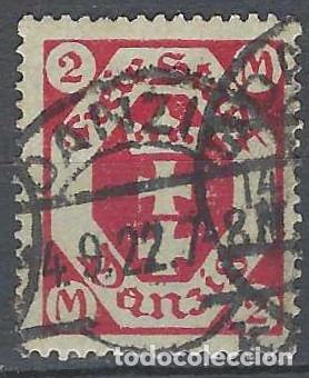 Sellos: DANZIG 1922 - ESCUDO 2 MK ROJO - USADO