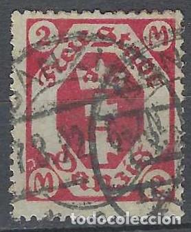 Sellos: DANZIG 1922 - ESCUDO 2 MK ROJO - USADO