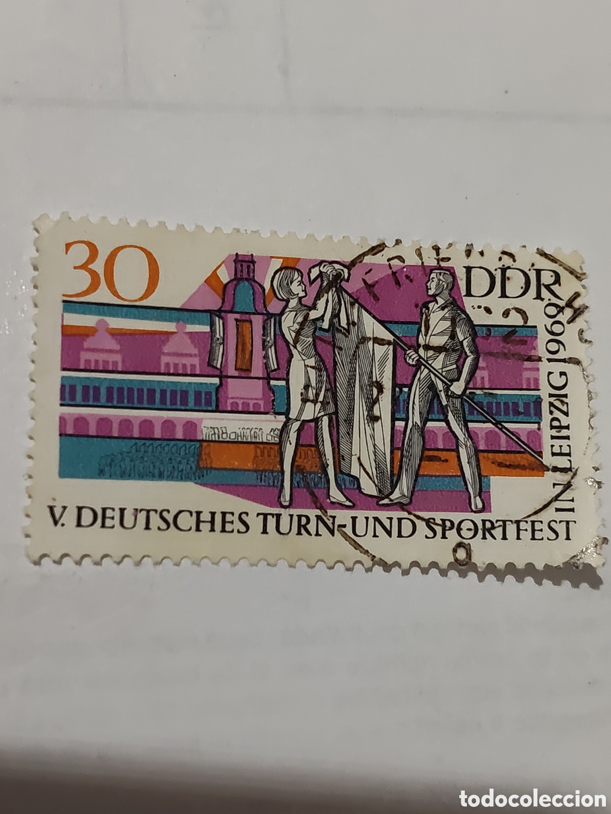 Sellos: Sello de la DDR fiesta Alemana de Gimnasia y deportes celebrada en Leipzig 1969