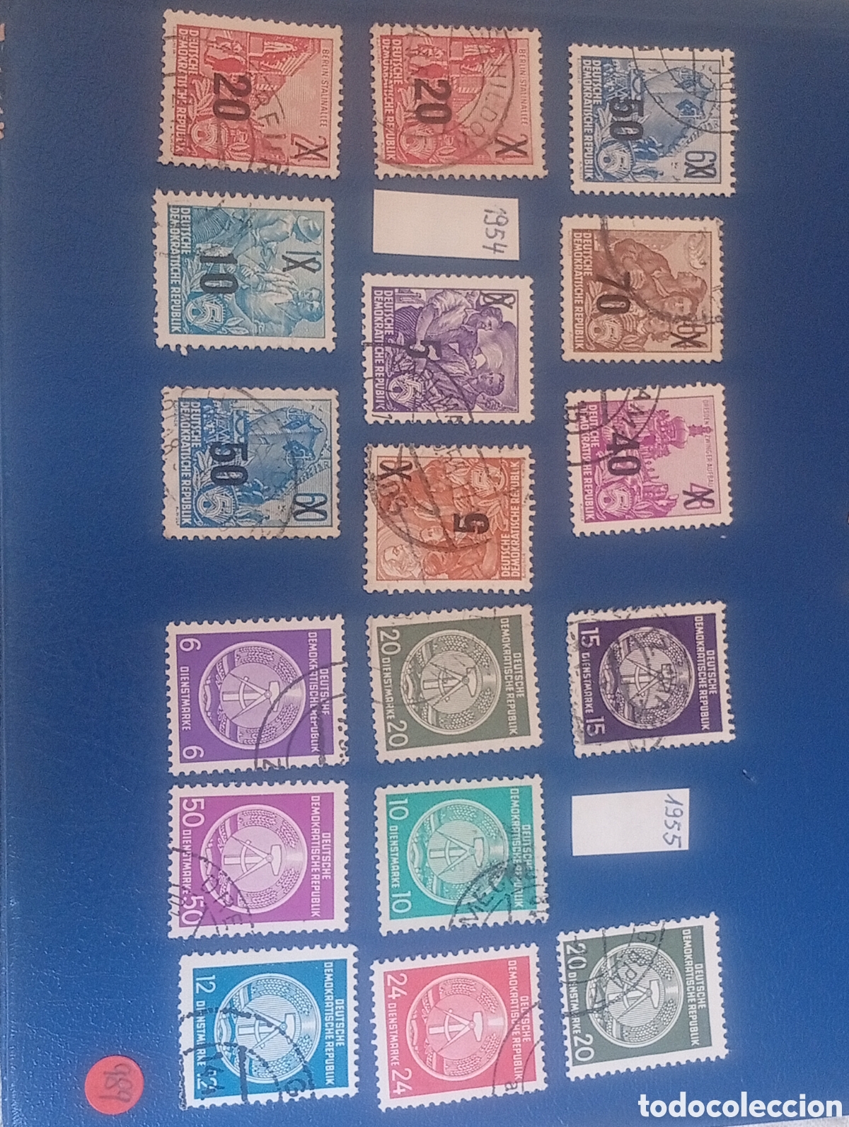 Sellos: 1954 1955 lote 17 sellos ALEMANIA ORIENTAL COLECCI&Oacute;N