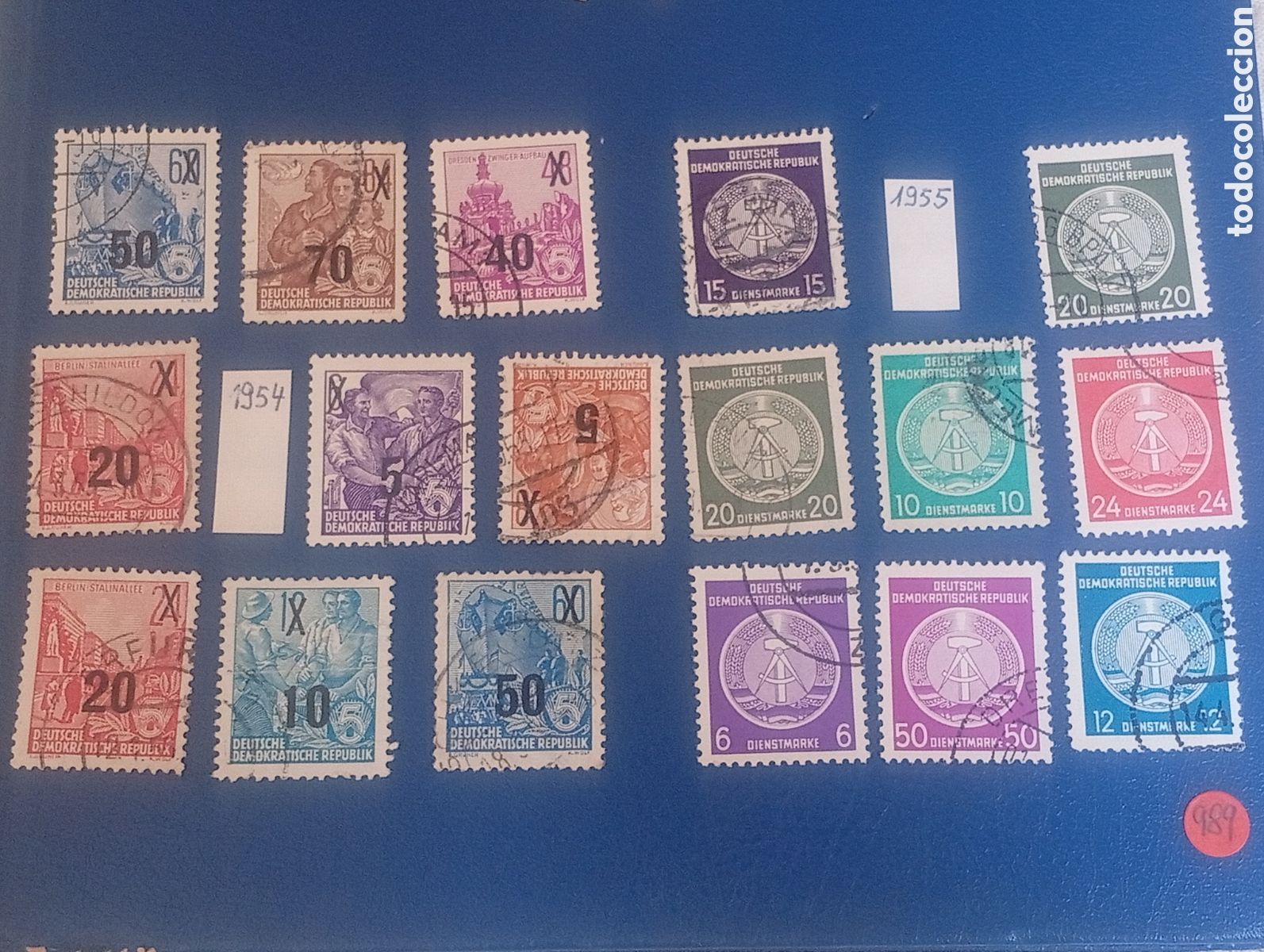 Sellos: 1954 1955 lote 17 sellos ALEMANIA ORIENTAL COLECCI&Oacute;N