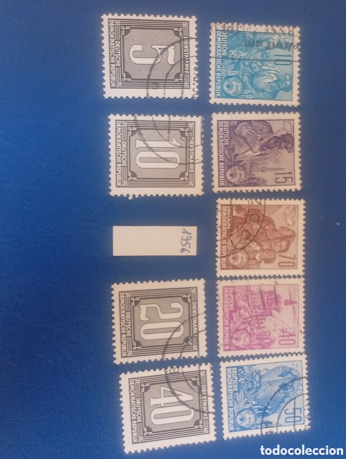 Sellos: 1955- 1956 lote 9 sellos ALEMANIA ORIENTAL RDA