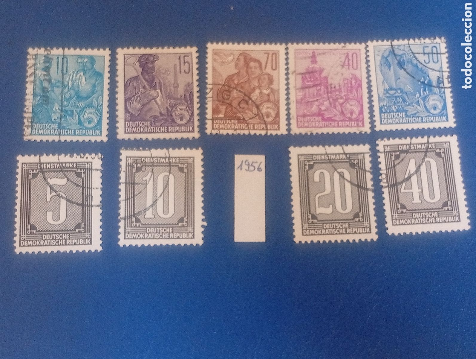 Sellos: 1955- 1956 lote 9 sellos ALEMANIA ORIENTAL RDA