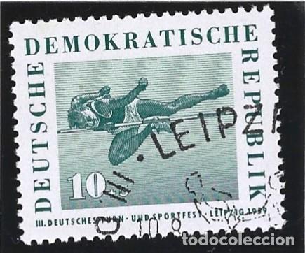 Sellos: ALEMANIA ORIENTAL - 1959 - III. FESTIVAL ALEM&Aacute;N DE GIMNASIA Y DEPORTE DE LEIPZIG - MI: 708 - SELLADO