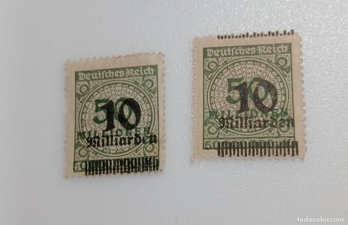 Sellos: Alemania 1923 M336 gran desplazamiento tipo A y B
